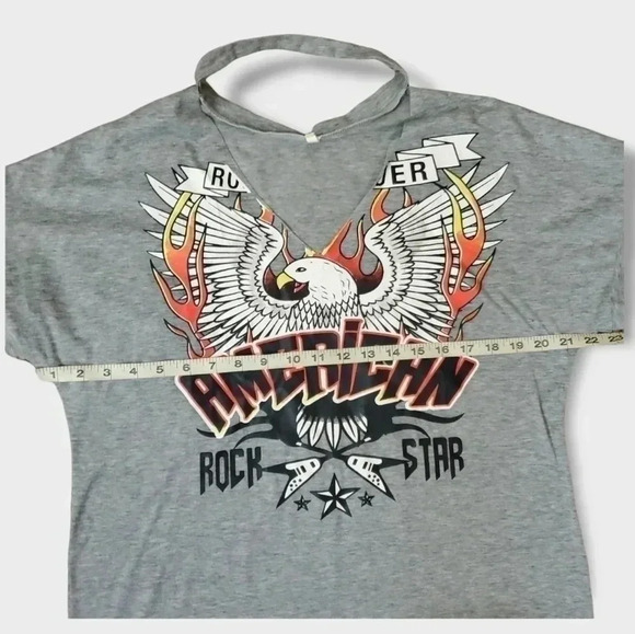 American Rockstar chocker neck Oversized Eagle tee. Size Medium - Picture 4 of 6